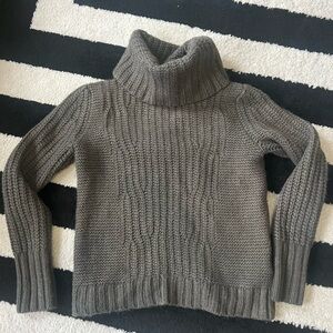 Banana Republic green grey chinky know wool Turtleneck Sweater